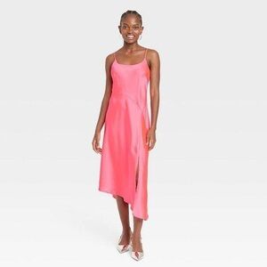 Women's Midi Slip Dress - A New Day™ - hot pink never worn Large
